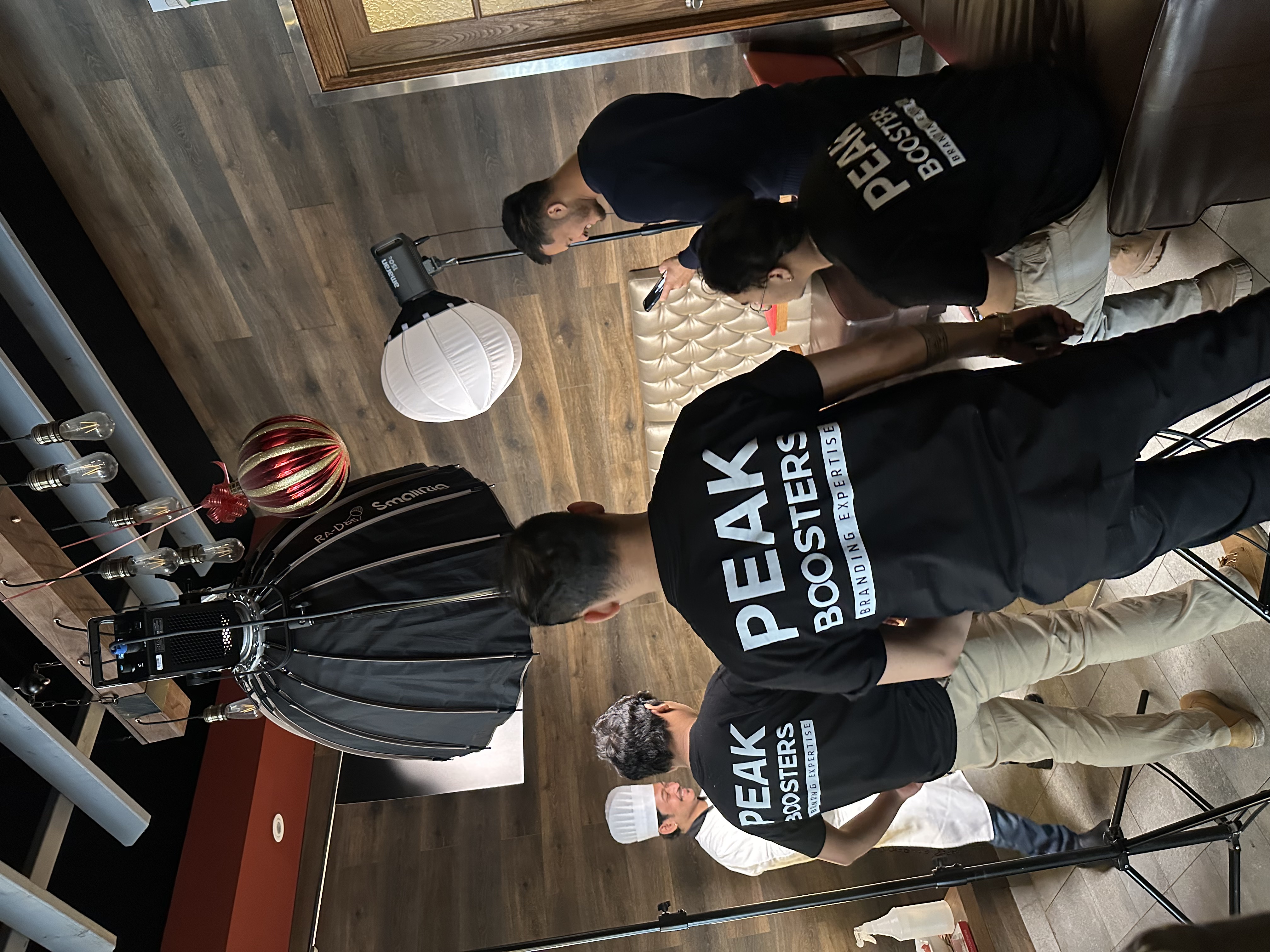 Director reviewing footage